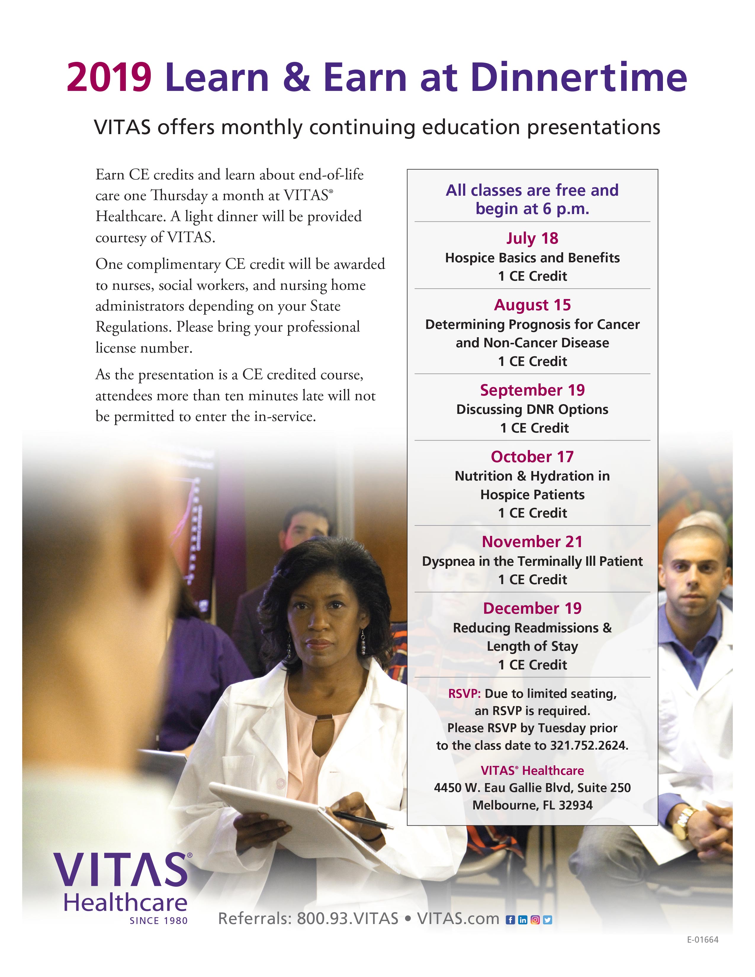 2019 Learn & Earn at Dinnertime offered by VITAS Healthcare