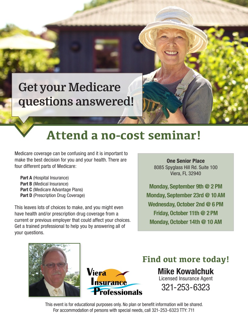 Get your Medicare questions answered! presented by Viera Insurance Professionals