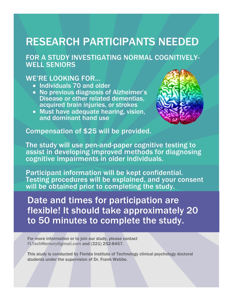 RESEARCH PARTICIPANTS NEEDED - Florida Institute of Technology