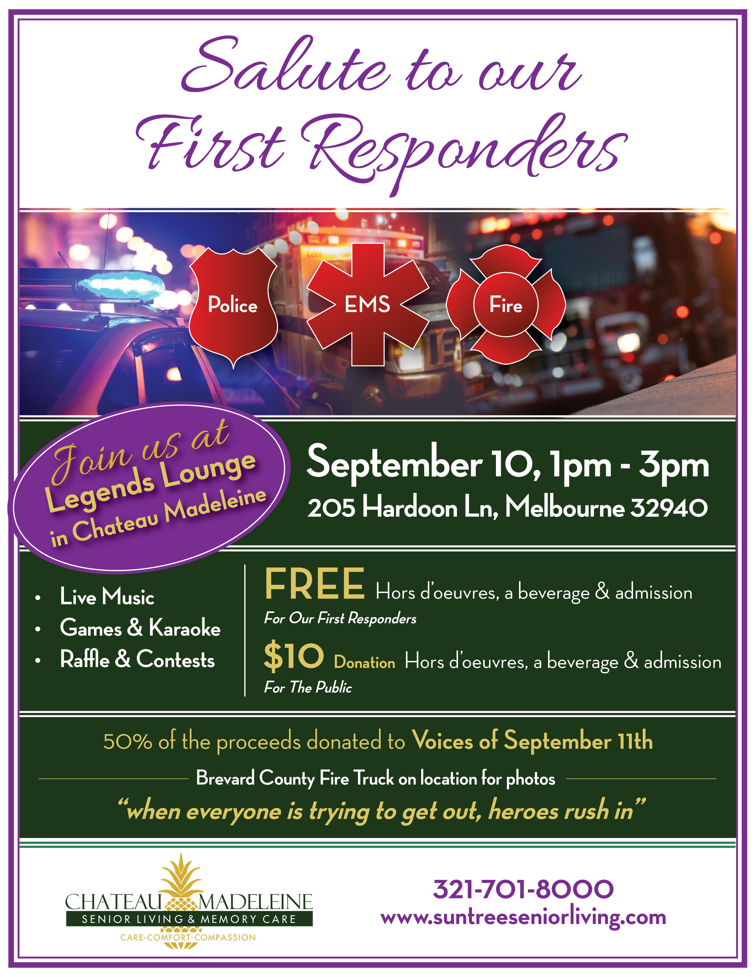 Salute to our First Responders Fundraiser at Chateau Madeleine