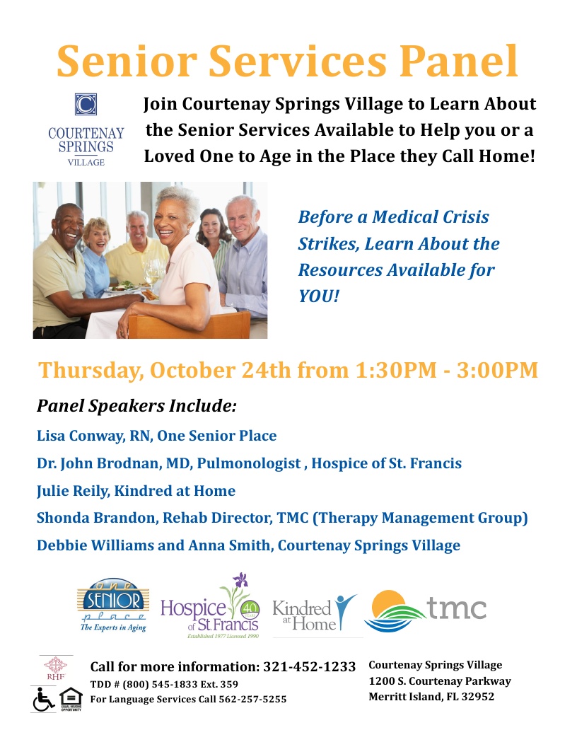 Learn About the Senior Services Available to Help You at Courtenay Springs Village