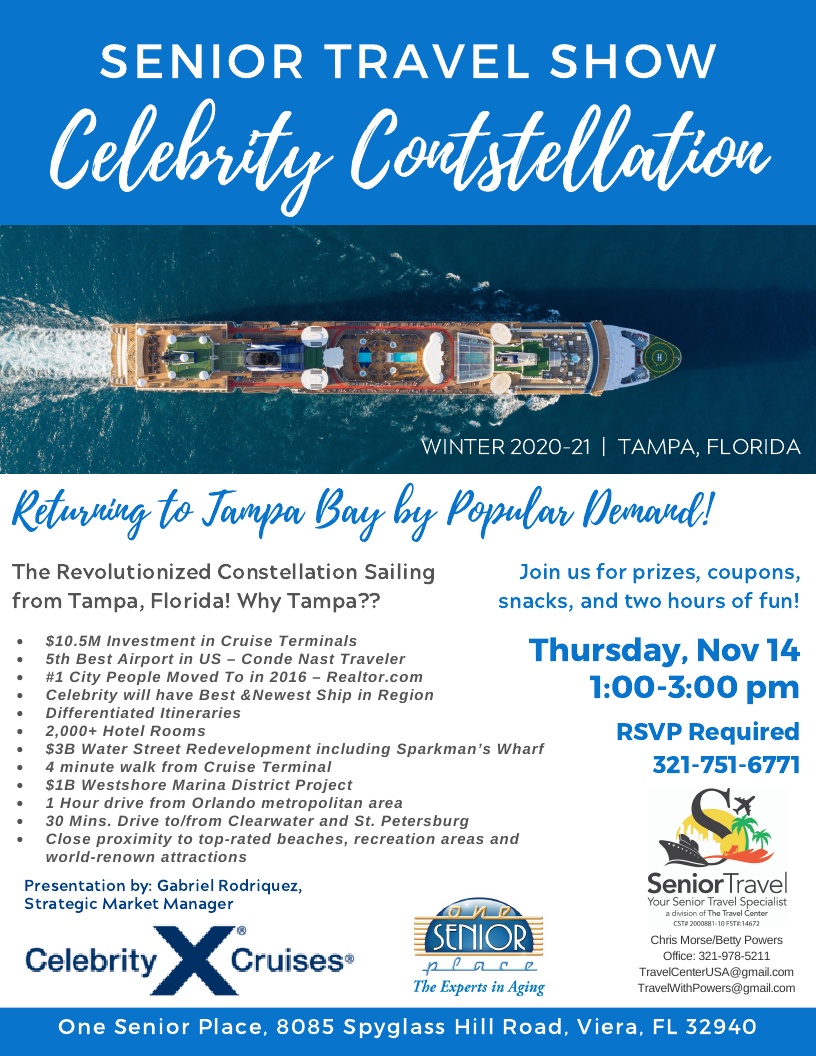Celebrity Constellation Cruise presented by Senior Travel