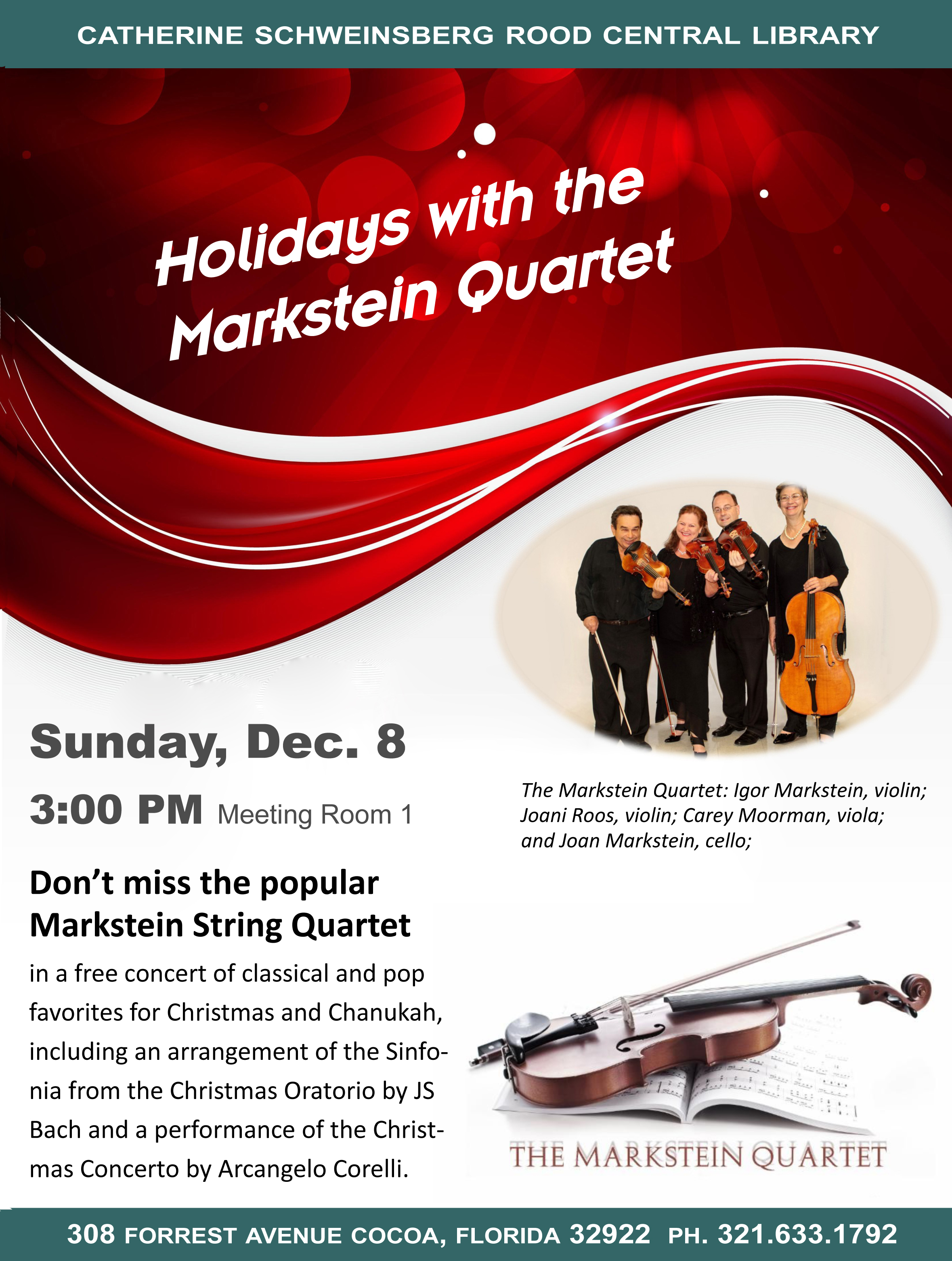 Enjoy 'Holidays with the Markstein Quartet' Dec. 8
