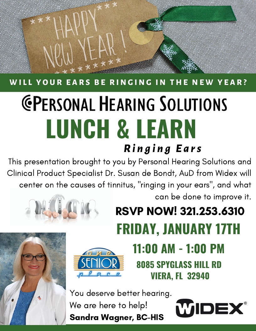 Will Your Ears Be Ringing In The New Year? Lunch and Learn Seminar presented by Personal Hearing Solutions