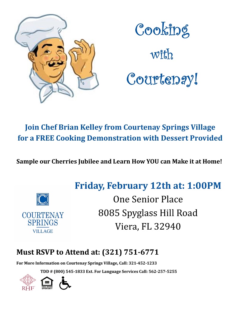 Cooking with Courtenay Springs Village One Senior Place