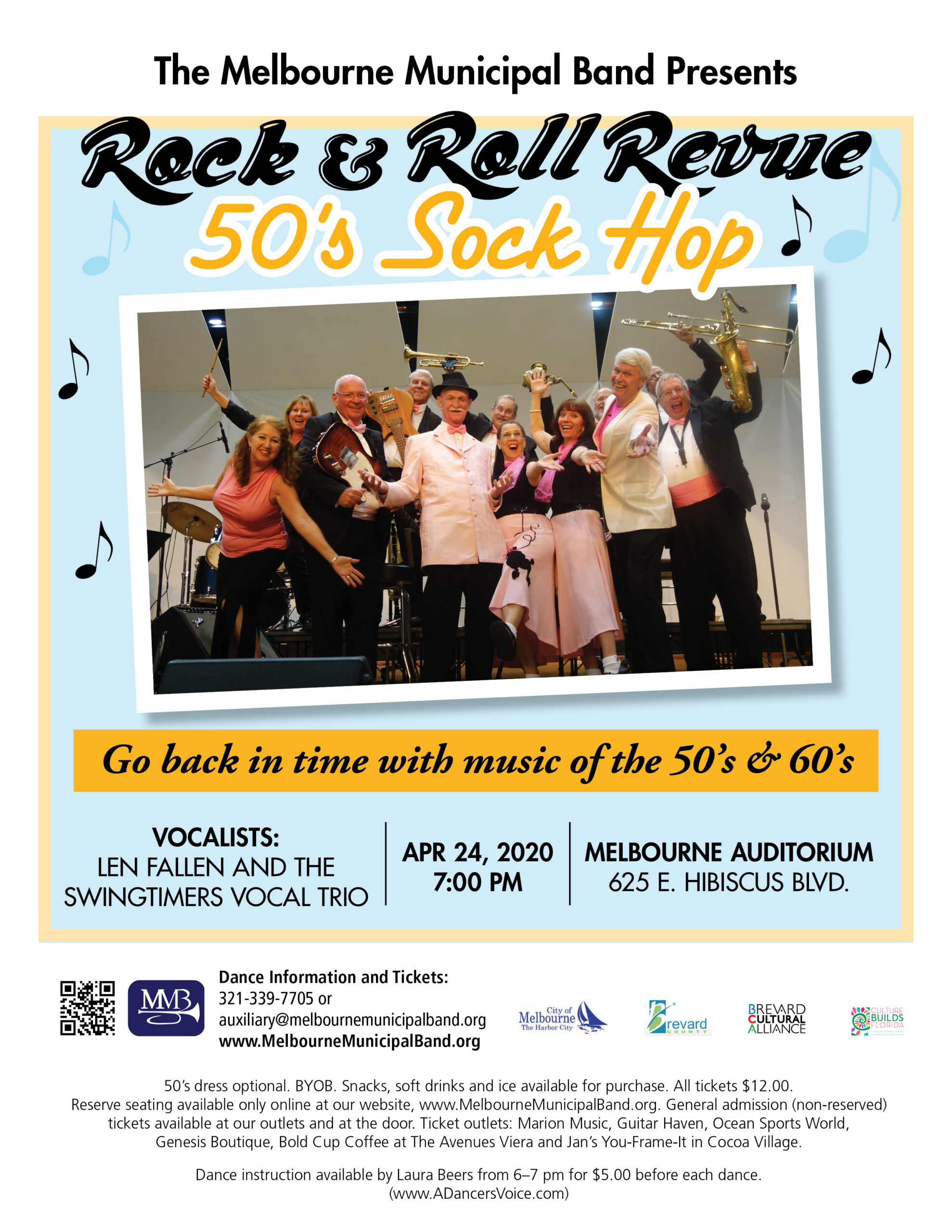 CANCELLED - Rock & Roll Revue 50's Sock Hop presented by The Melbourne Municipal Band