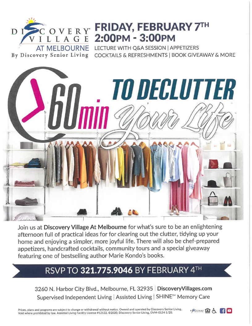 '60 Min to Declutter Your Life' Lecture at Discovery Village at Melbourne