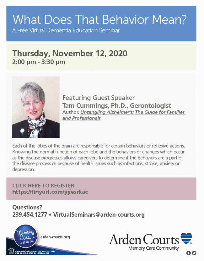 VIRTUAL What Does That Behavior Mean? One Senior Place