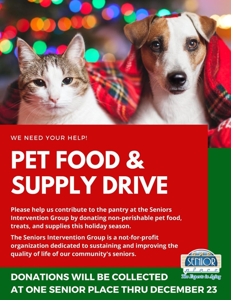 Pet Food & Supply Drive One Senior Place