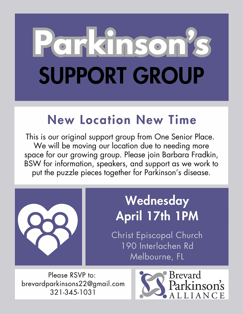 Parkinson's Support Group Has MOVED