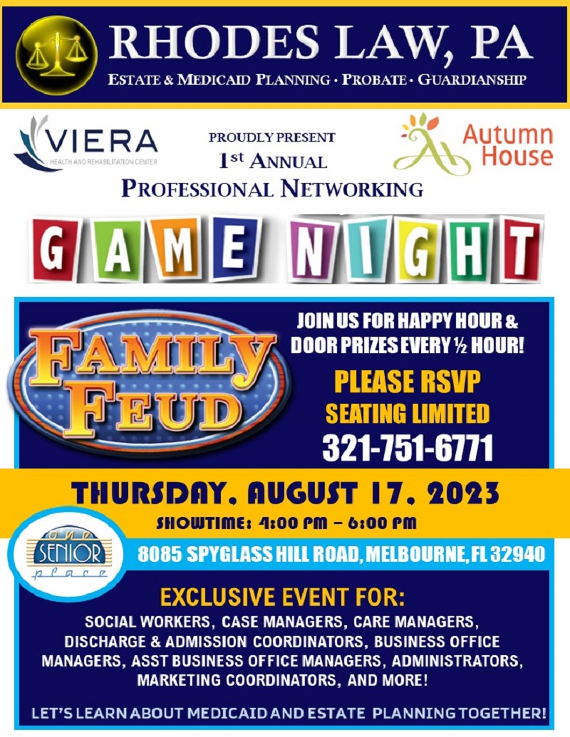 1st Annual Professional Networking Game Night w/ Rhodes Law, P.A.