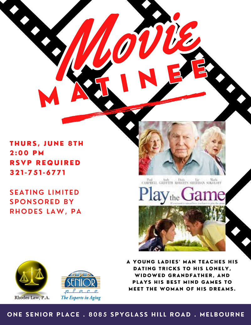 Movie Matinee: "Play the Game", sponsored by Rhodes Law, PA