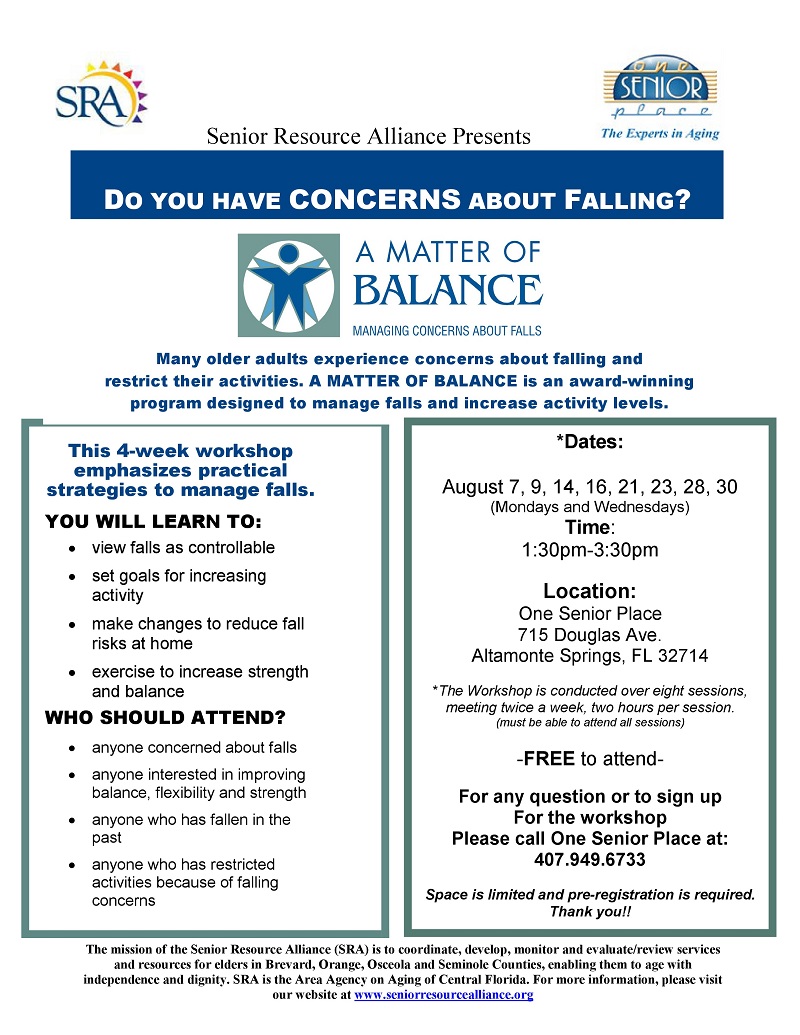 THIS CLASS IS FULL! A Matter of Balance: Managing Concerns About Falls