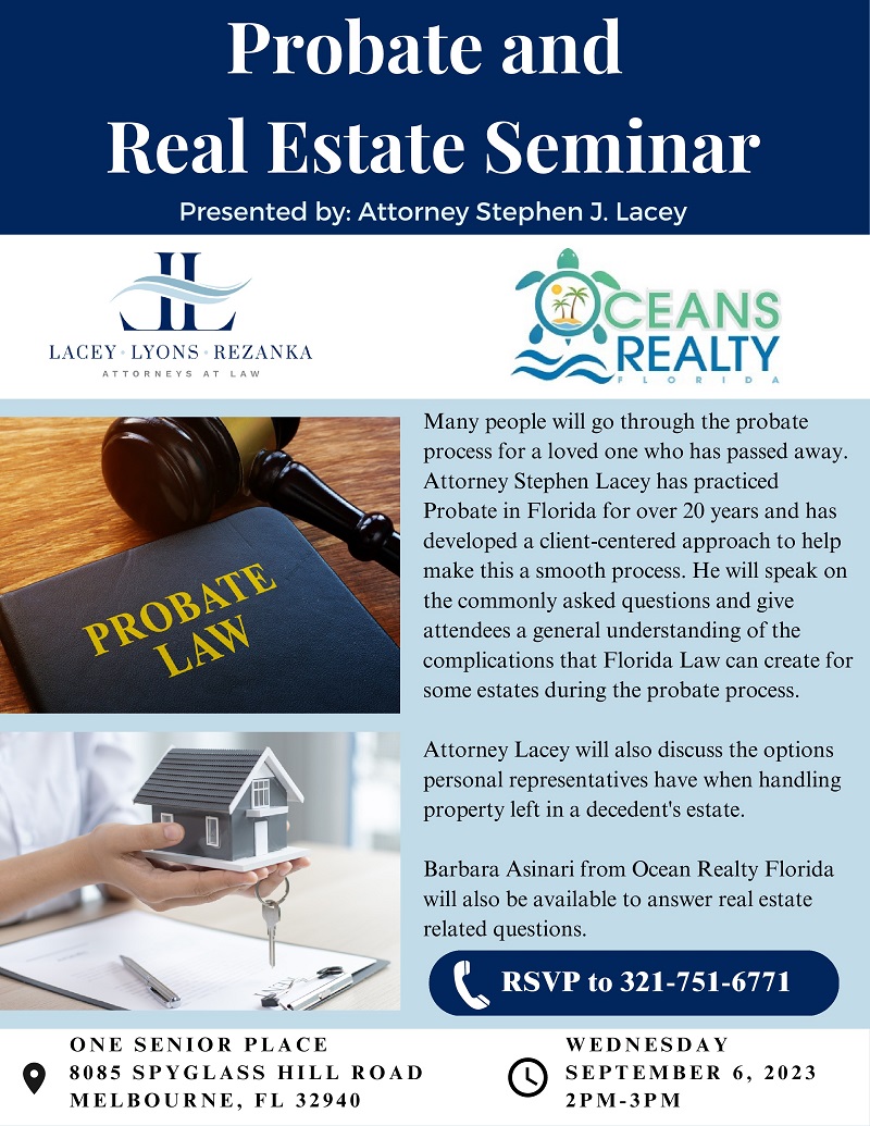 Probate & Real Estate Seminar with Attorney Stephen Lacey & Realtor Barb Asinari