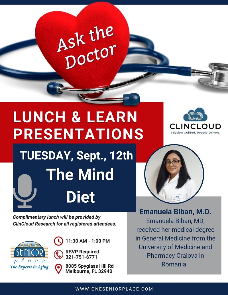 The Mind Diet, Ask the Doctor Lunch & Learn Series presented by Dr. Emanuela Biban