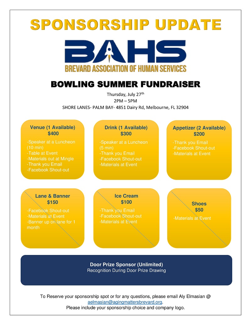 Bowling Summer Fundraiser - Brevard Association of Human Services (BAHS)
