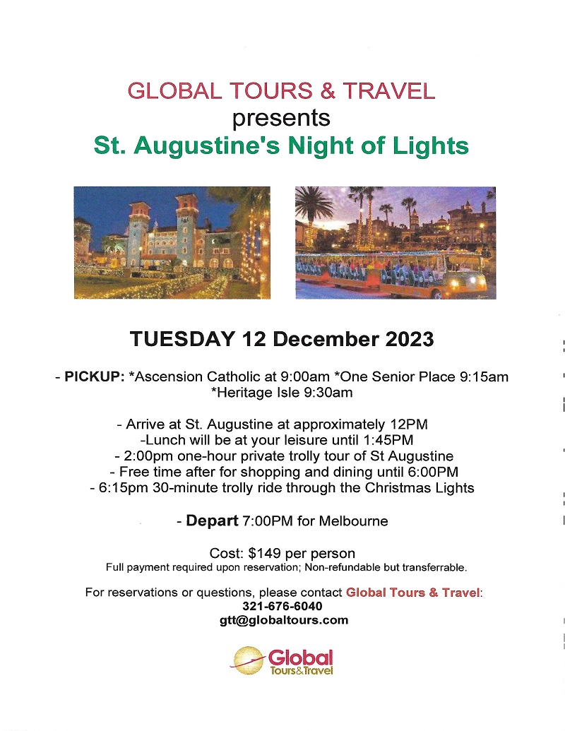 Global Tours & Travel Presents St. Augustine's Night of Lights