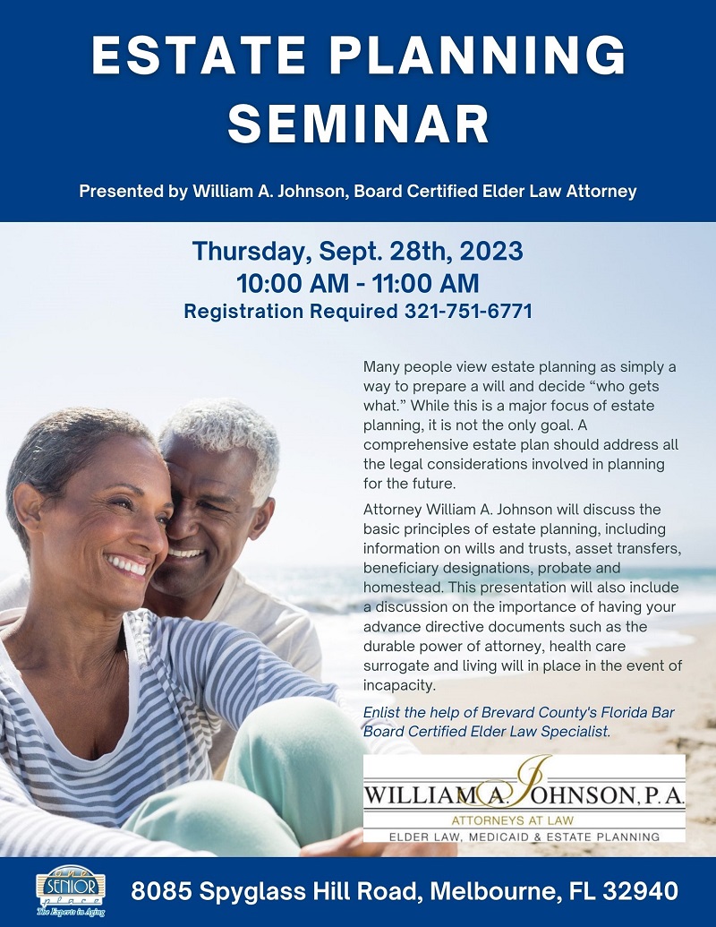 Estate Planning presented by William A. Johnson, P.A.
