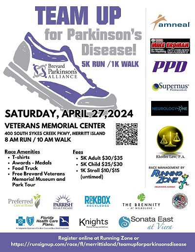Team Up for Parkinson's Disease!  2024 5K Run / 1K Walk