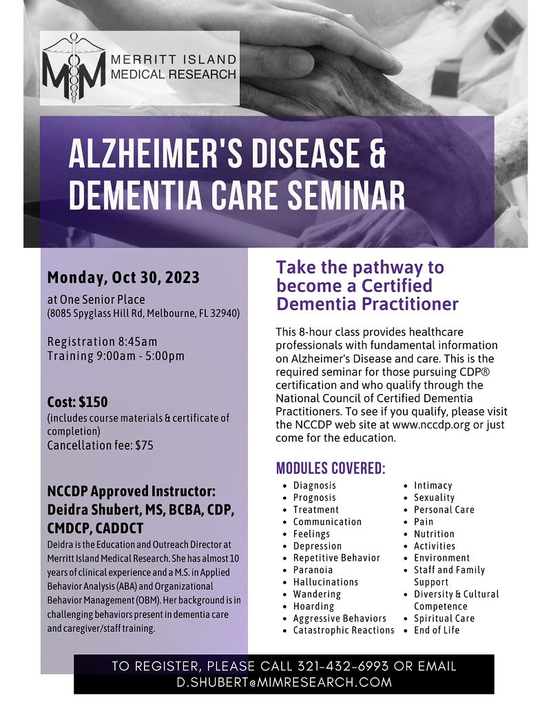 Alzheimer's Disease & Dementia Care Course Seminar