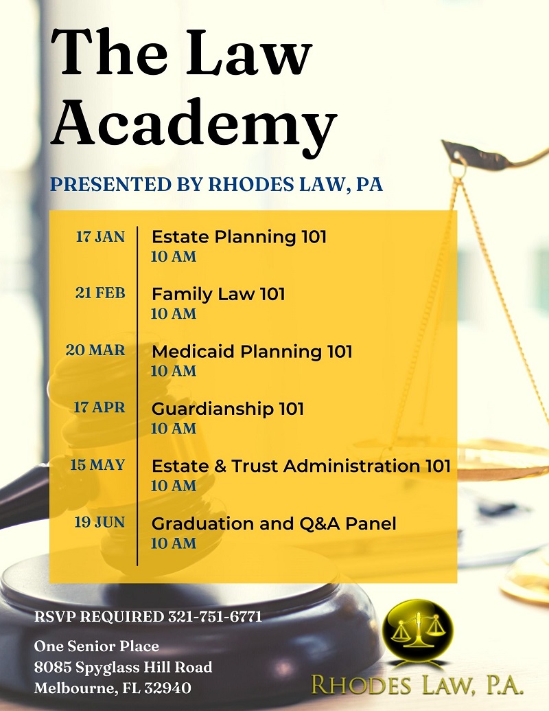 Family Law 101 - The Law Academy, Presented by Rhodes Law, PA