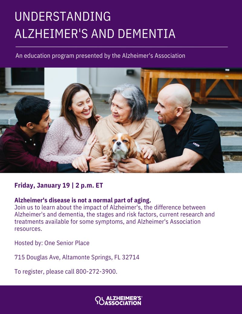 Understanding Alzheimer's and Dementia - One Senior Place