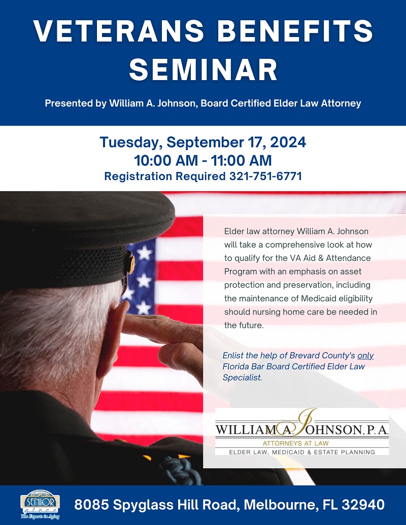 Veterans Benefits Seminar, Presented by William A. Johnson