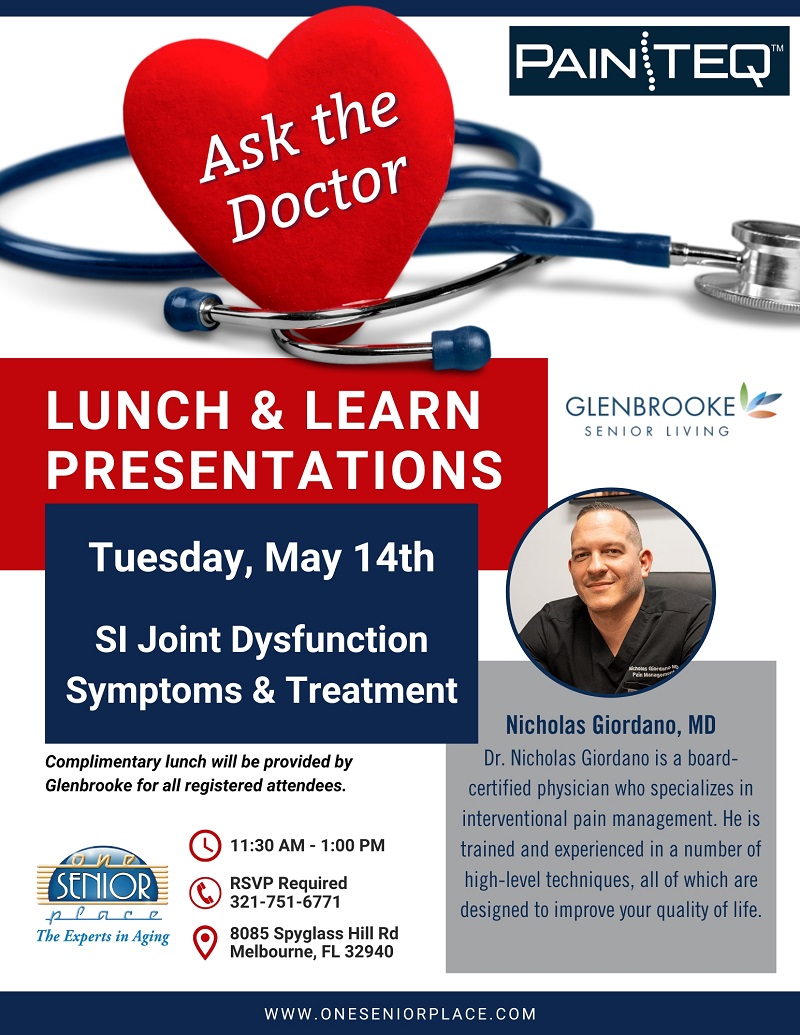 Ask the Doctor Lunch & Learn Series: SI Joint Dysfunction Symptoms & Treatment, Presented by Nicholas Giordano, MD
