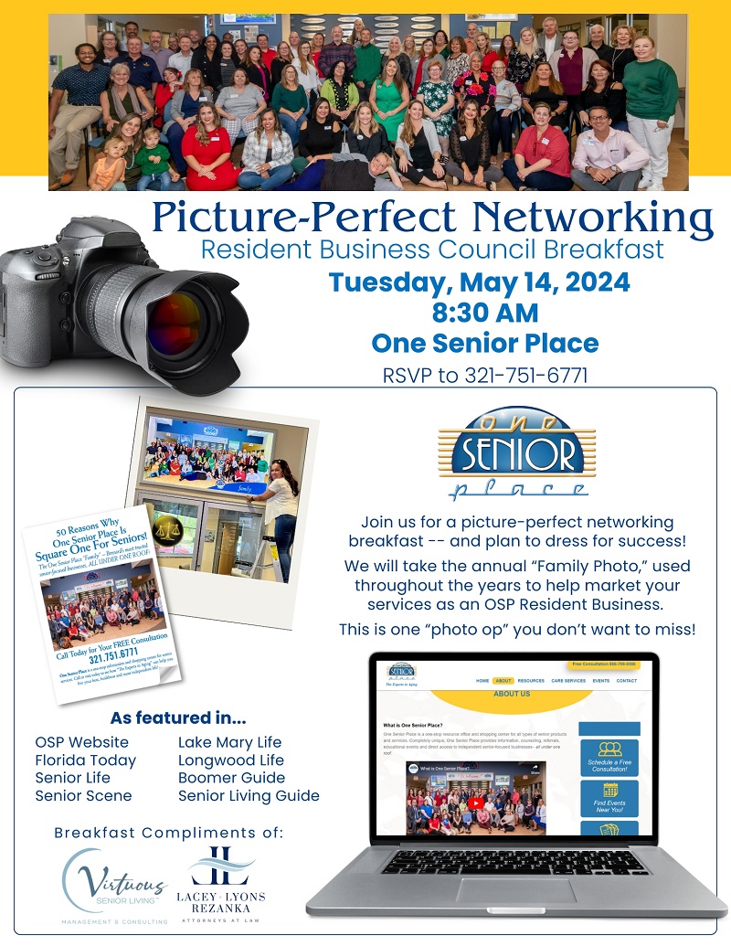 Resident Business Council Breakfast: Picture-Perfect Networking (this event is for One Senior Place Resident Businesses only)