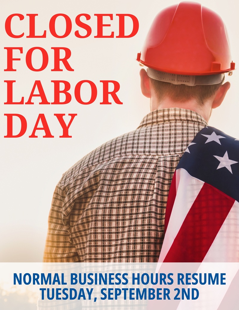 Closed for Labor Day