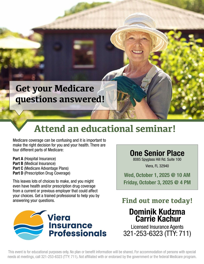 Get Your Medicare Questions Answered! with Viera Insurance Professionals