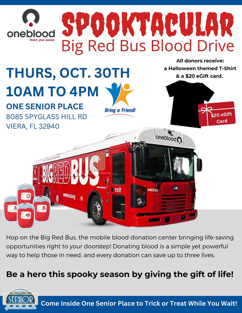 Spooktacular Big Red Bus Drive with oneblood