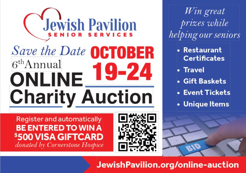 6th Annual Online Charity Auction by Jewish Pavilion Senior Services