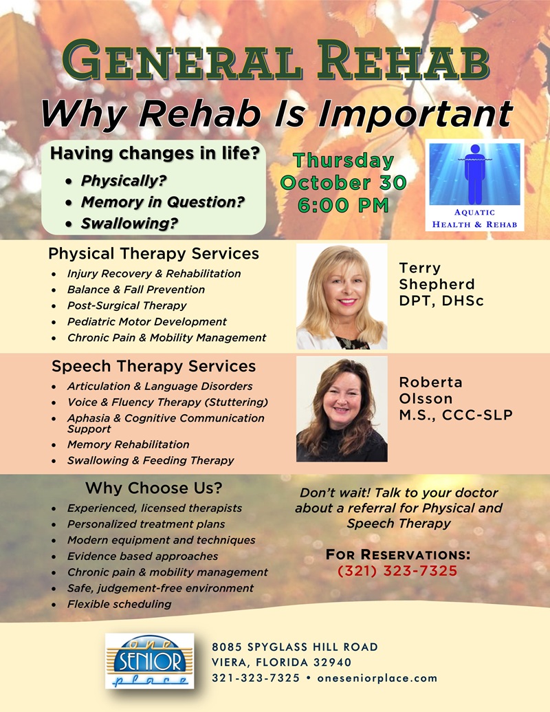 Why Rehab is Important presented by Aquatic Health and Rehab