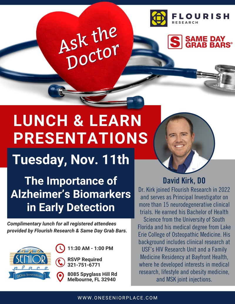 Ask The Doctor Lunch & Learn Series: The Importance of Alzheimer's Biomarkers in Early Detection