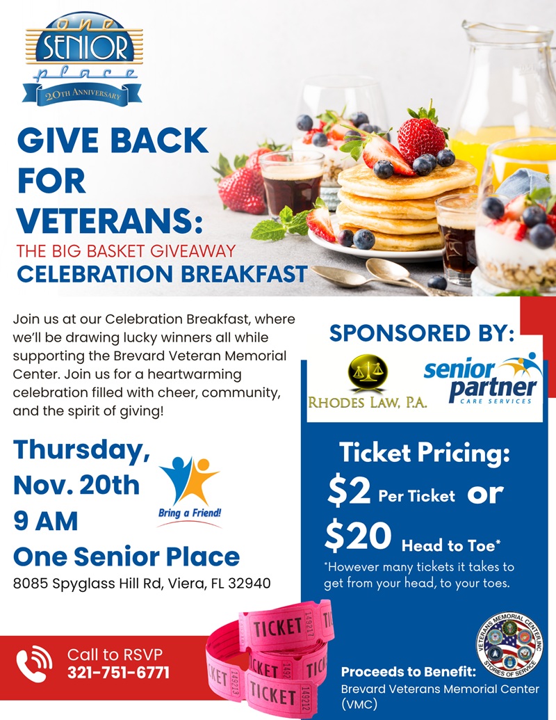 Give Back for Veterans: Big Basket Giveaway Celebration Breakfast