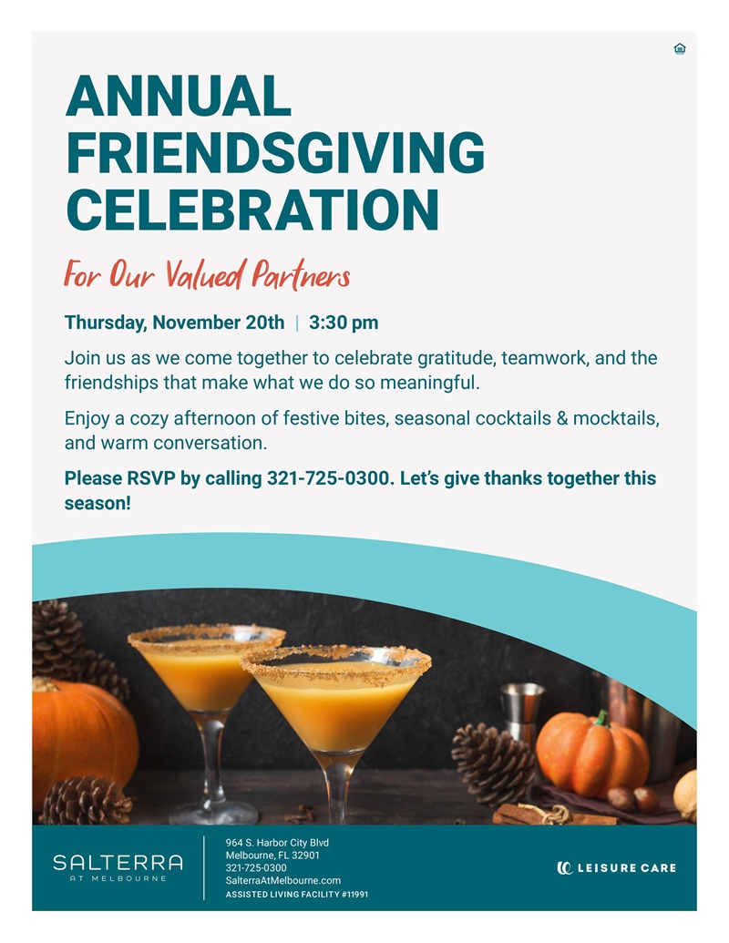 Annual Friendsgiving Celebration at Salterra at Melbourne