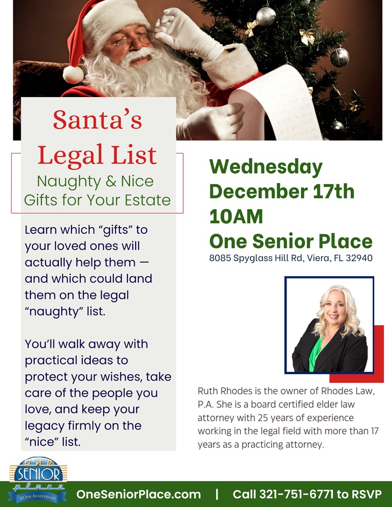 Santa's Legal Lists: Naughty & Nice Gifts for Your Estate w/ Rhodes Law, P.A.