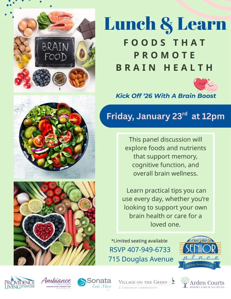 Lunch & Learn: Foods That Promote Brain Health- Kick Off ’26 with a Brain Boost
