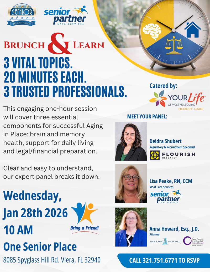 Brunch : 3 Vital Topics . 20 Minutes Each . 3 Trusted Professionals