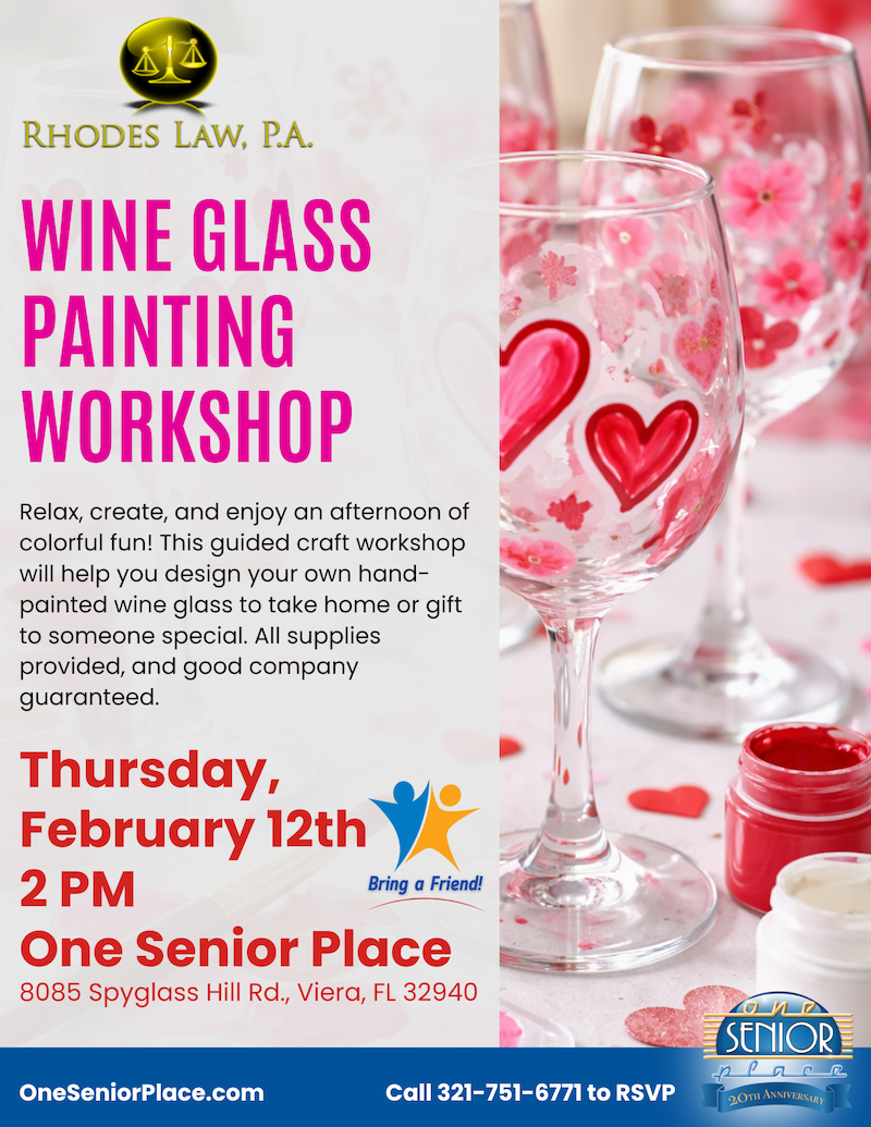 Wine Glass Painting Workshop with Rhodes Law, P.A.
