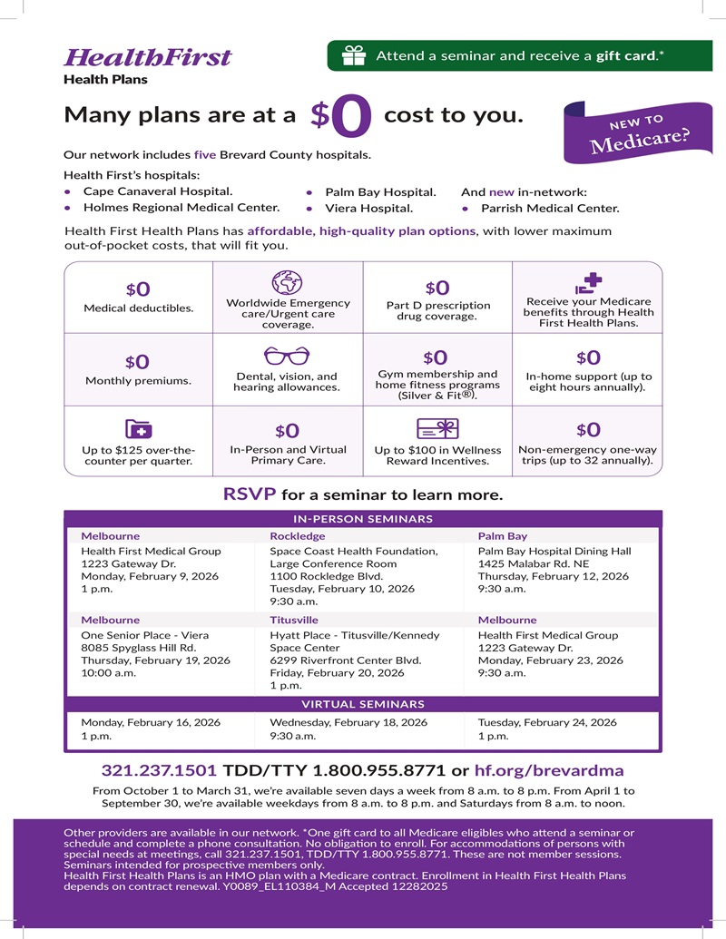 Medicare Advantage Sales Seminar with Health First Health Plans