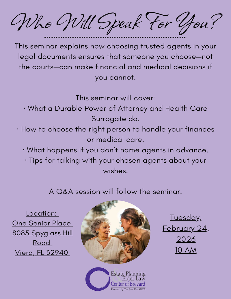 Who Will Speak For You? w/ Estate Planning & Elder Law Powered by The Law For All
