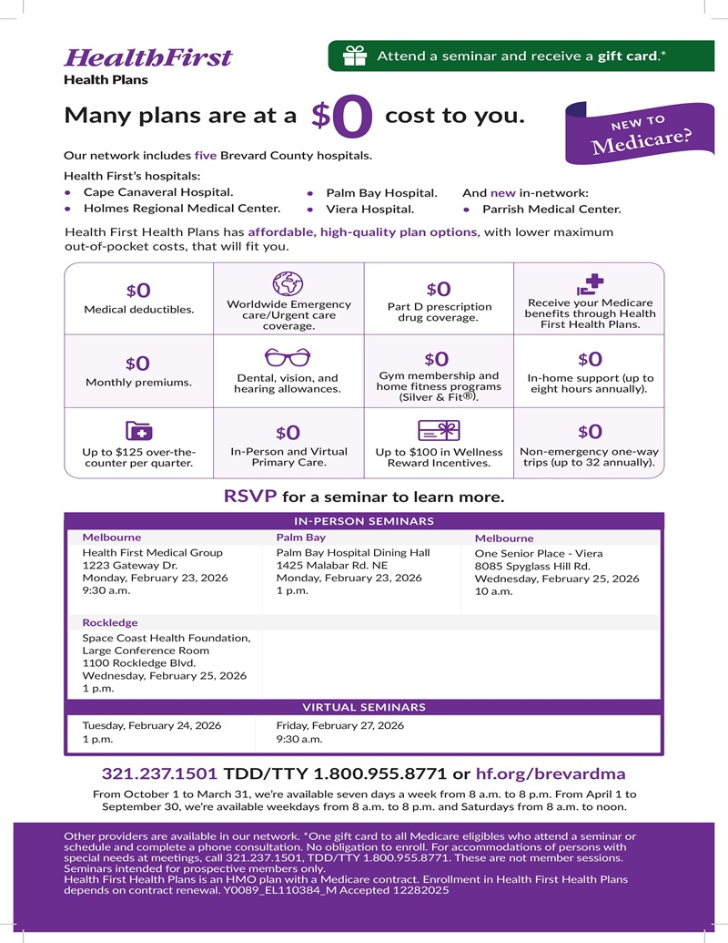 Medicare Advantage Sales Seminar with Health First Health Plans