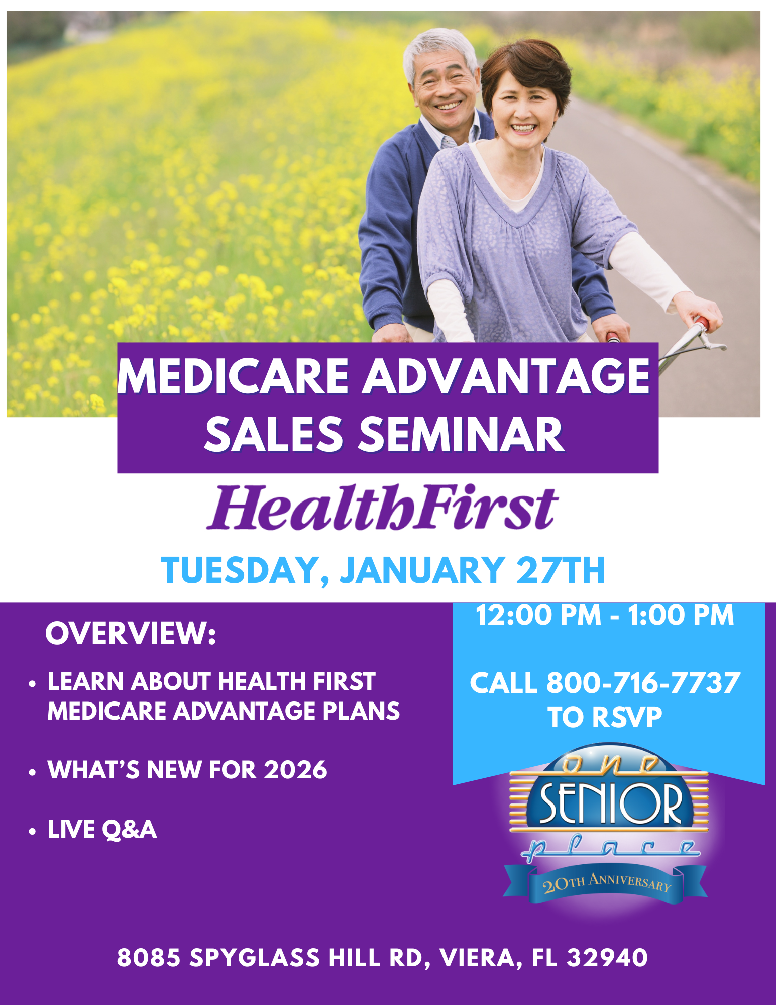 Medicare Advantage Sales Seminar with Health First Health Plans