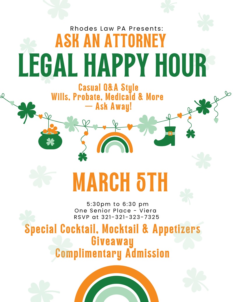 Rhodes Law, P.A. Presents: Ask An Attorney Legal Happy Hour