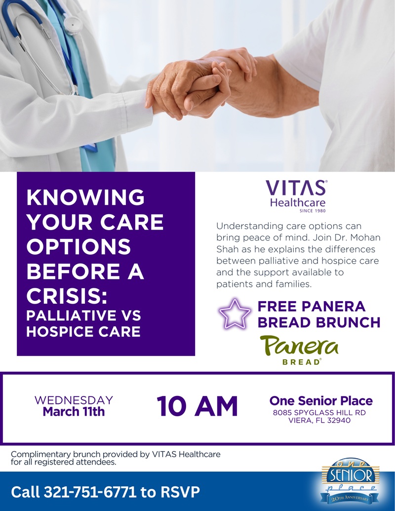 Brunch & Learn - Know Your Care Options Before A Crisis: Palliative vs. Hospice Care