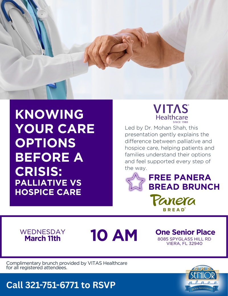 Brunch & Learn - Know Your Care Options Before A Crisis: Palliative vs. Hospice Care