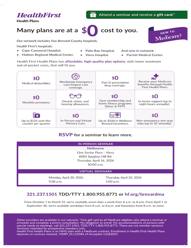 Medicare Advantage Sales Seminar with Health First Health Plans