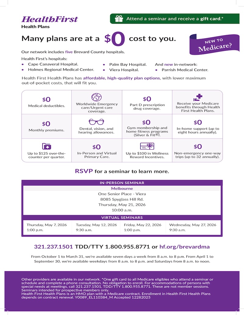 Medicare Advantage Sales Seminar with Health First Health Plans
